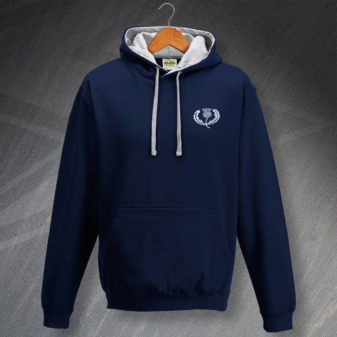 Retro Scotland Rugby 1925 Embroiderd Contrast Hoodie