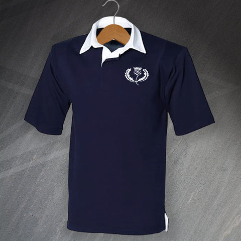 Retro Scotland 1925 Embroidered Short Sleeve Rugby Shirt