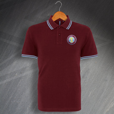 Retro Scunthorpe Tipped Polo Shirt with Embroidered Badge