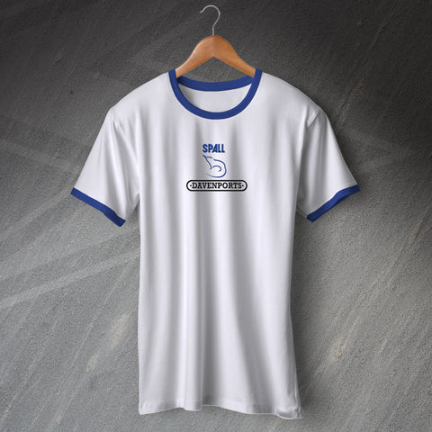 Shrewsbury Football Shirt Embroidered Ringer Spall Davenports 1989-90