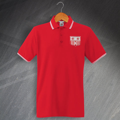 Southampton Football Polo Shirt Embroidered Tipped 1940s