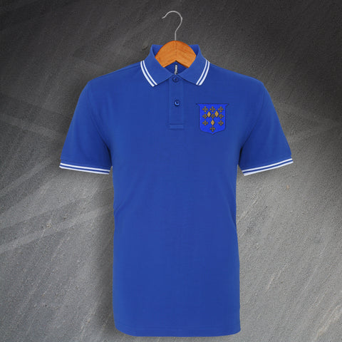 Stockport Football Polo Shirt Embroidered Tipped Heraldic