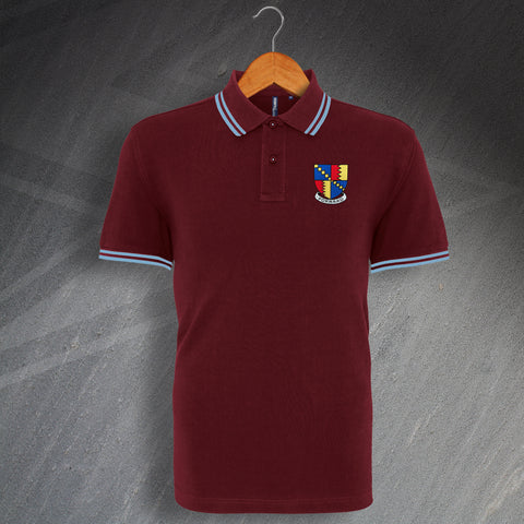 Villa Football Polo Shirt Embroidered Tipped 1886