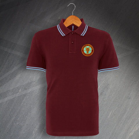 Retro Aston Villa European Cup 1982 40th Anniversary Embroidered Tipped Polo Shirt