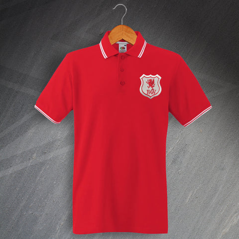 Retro Wales 1926 Embroidered Tipped Polo Shirt