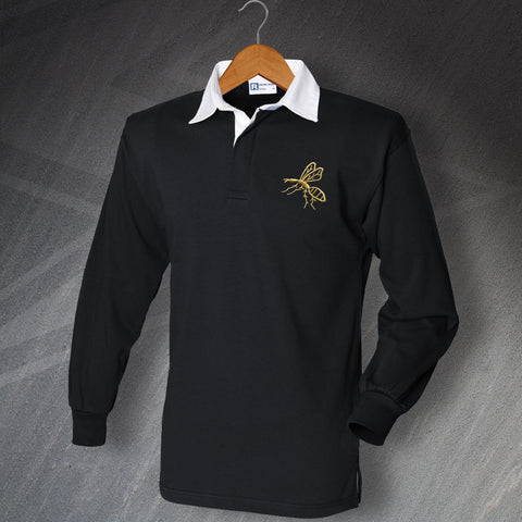Retro Wasps 1867 Embroidered Long Sleeve Rugby Shirt