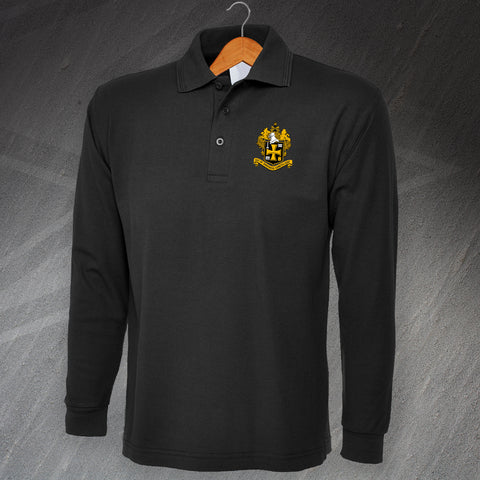Retro Wolves 1921 Embroidered Long Sleeve Polo Shirt