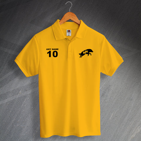 Wolves Football Polo Shirt Printed Personalised 1970s