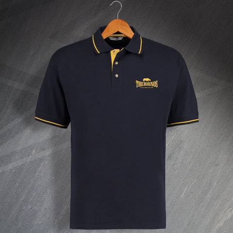 The Rhinos Rugby Polo Shirt Embroidered Contrast It's a Way of Life