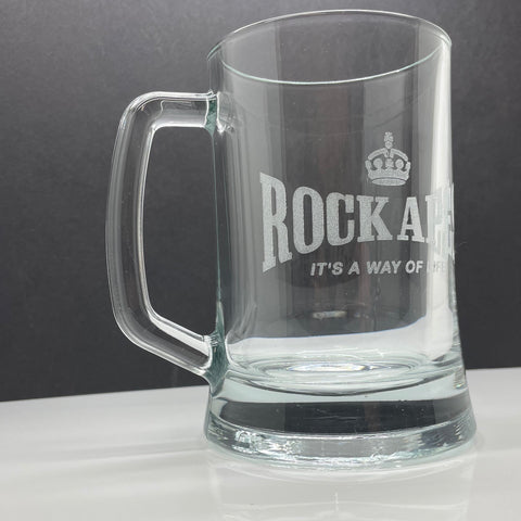 RAF Regiment Glass Tankard Engraved Rock Apes It's a Way of Life