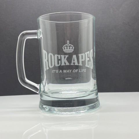 Rock Apes Engraved Glass Tankard