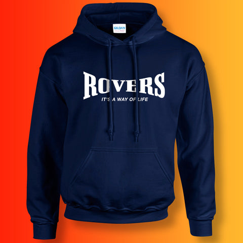 Rovers Hoodie with It's a Way of Life Design Navy