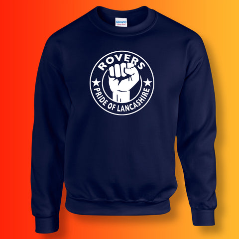 Rovers Sweater with The Pride of Lancashire Design Navy