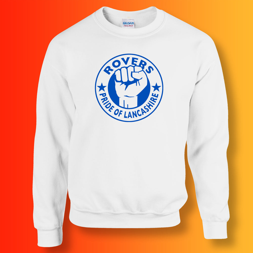 Rovers Sweater with The Pride of Lancashire Design White