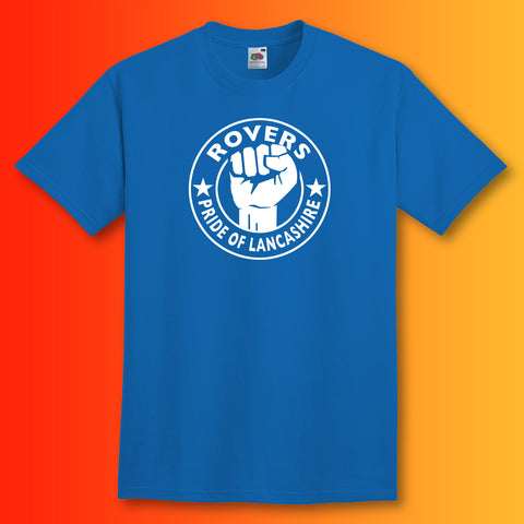 Rovers Shirt with The Pride of Lancashire Design Royal Blue