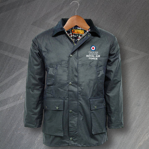 Proud to Have Served in The Royal Air Force Embroidered Padded Wax Jacket