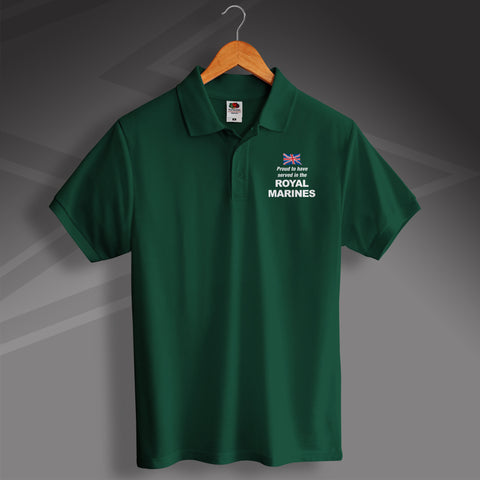 Royal Marines Polo Shirt Printed Proud to Have Served
