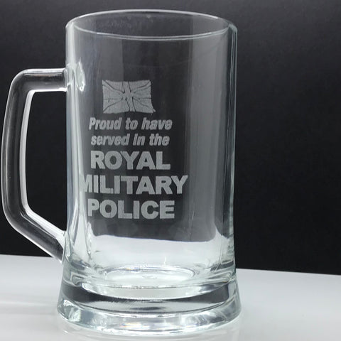 Royal Military Police Glass Tankard