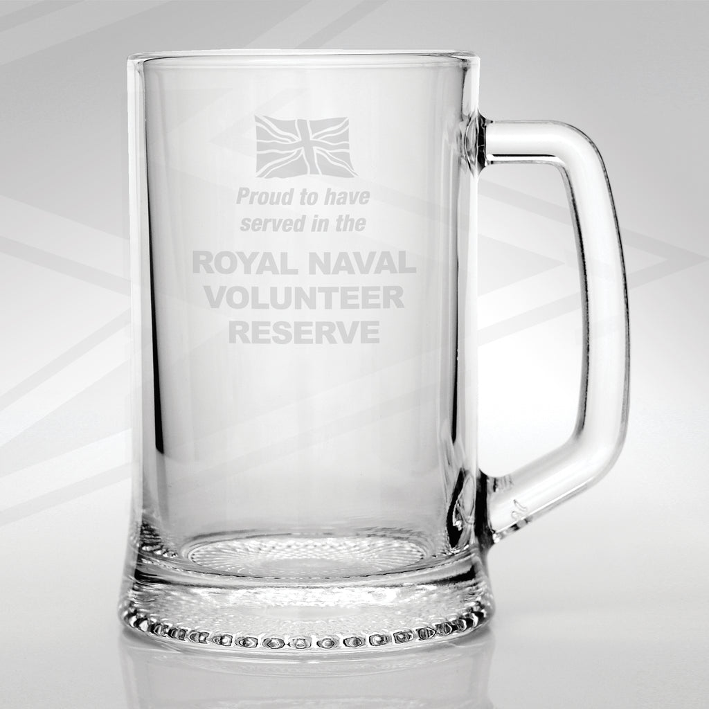 Royal Naval Volunteer Reserve Glass Tankard
