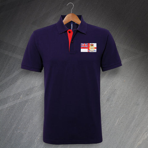 Royal Navy Polo Shirt Embroidered Classic Fit Contrast British Armed Forces Veteran