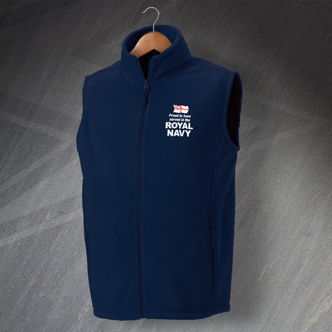 Royal Navy Fleece Gilet Embroidered Proud to Have Served
