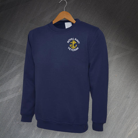 Royal Navy Veteran Anchor Embroidered Sweatshirt