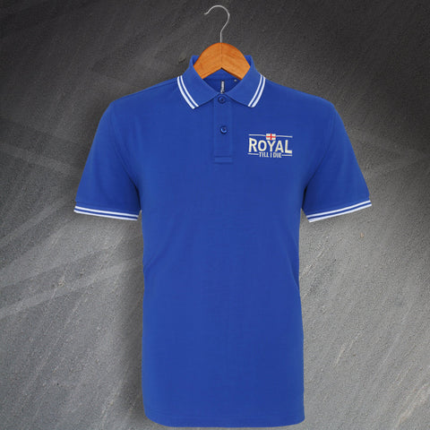 Reading Football Polo Shirt Embroidered Tipped Royal Till I Die