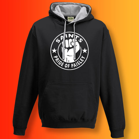 Saints Contrast Hoodie with The Pride of Paisley Design