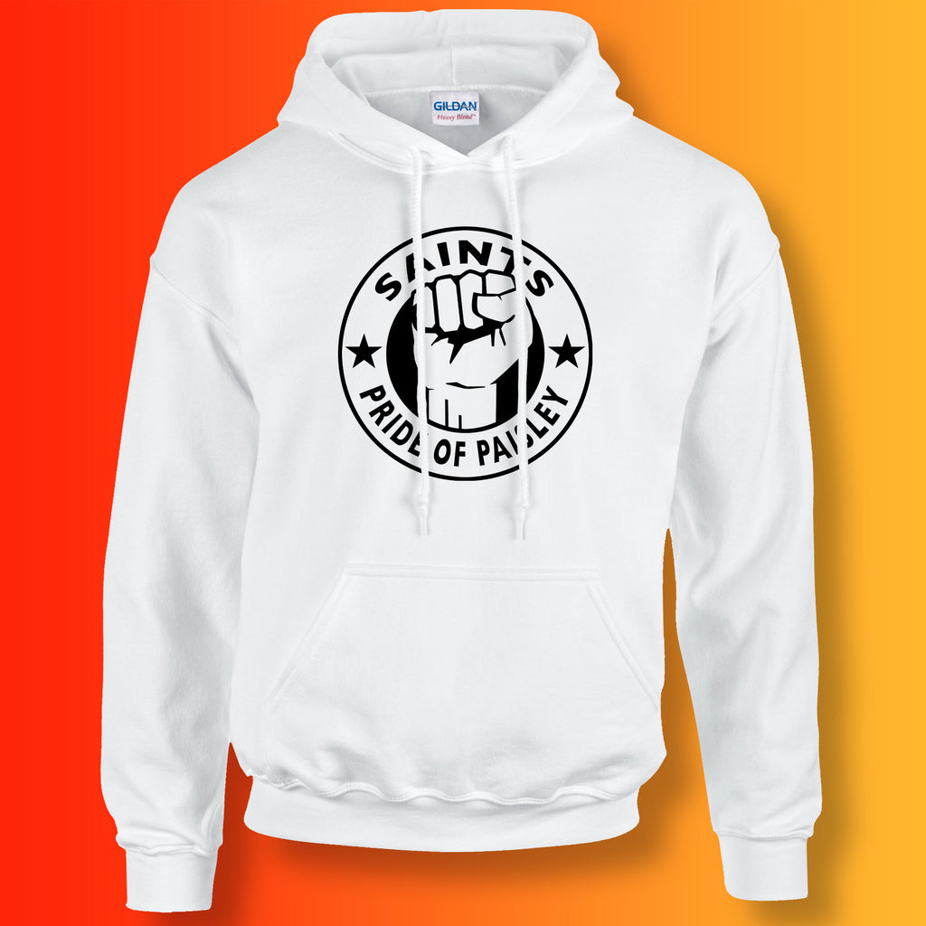 Saints Hoodie with The Pride of Paisley Design White