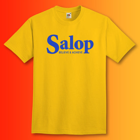 Salop Shirt with Believe & Achieve Design Amber