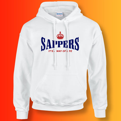 The Sappers Hoodie with It's a Way of Life Design White
