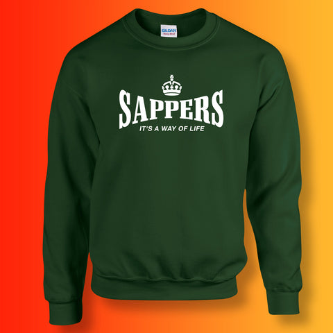 The Sappers Sweater with It's a Way of Life Design Forest