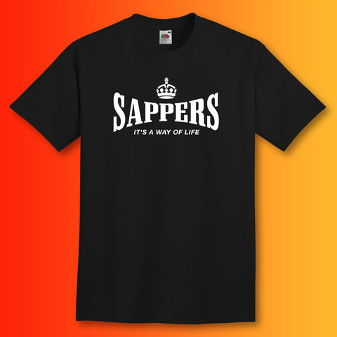 The Sappers T-Shirt with It's a Way of Life Design Black
