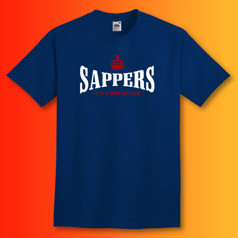 The Sappers T-Shirt with It's a Way of Life Design Navy