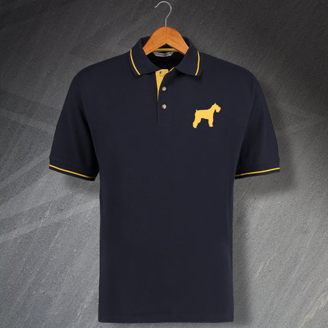 Schnauzer Embroidered Contrast Polo Shirt