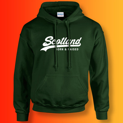 Scotland Born and Raised Unisex Hoodie Forest Green
