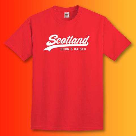 Scotland Born and Raised Unisex T-Shirt Red