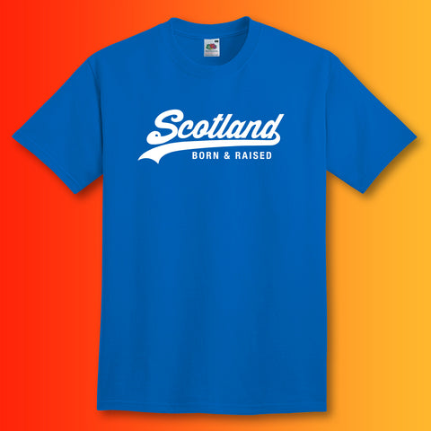 Scotland Born and Raised Unisex T-Shirt Royal Blue