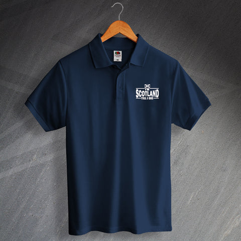 Scotland Rugby Polo Shirt Embroidered I'm Scotland Till I Die