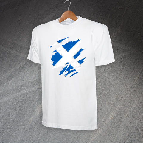 Flag of Scotland Torn Effect T-Shirt