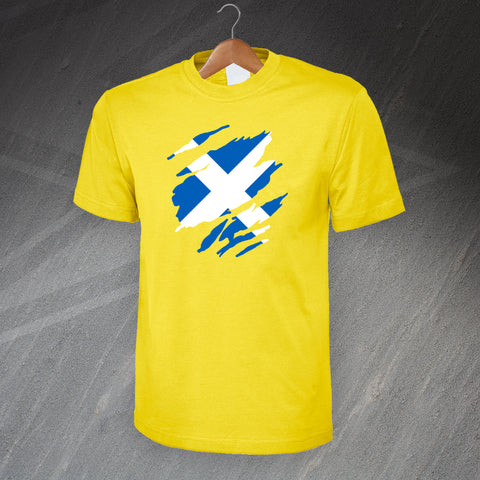 Flag of Scotland Torn Effect T-Shirt