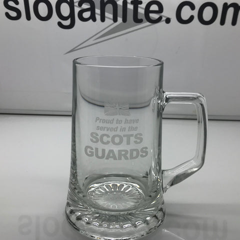 Scots Guards Glass Tankard