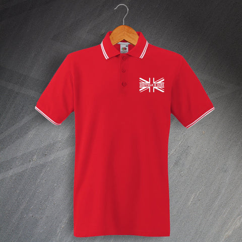 Sheffield is Ours Union Jack Embroidered Tipped Polo Shirt