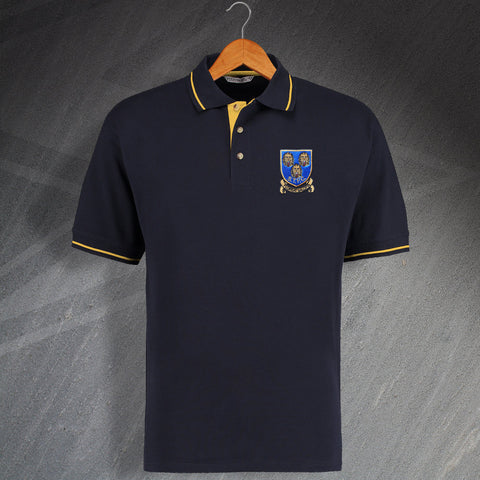 Shrewsbury Football Polo Shirt Embroidered Contrast 1993