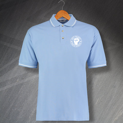 Sky Blues Pride of Coventry Embroidered Contrast Polo Shirt