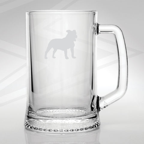 Staffordshire Bull Terrier Glass Tankard Engraved