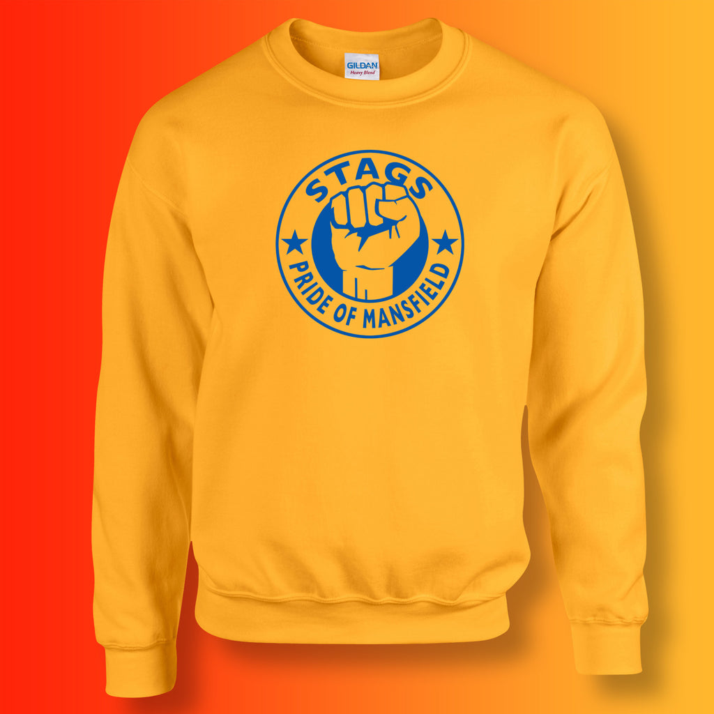 Stags Sweater with The Pride of Mansfield Design Gold