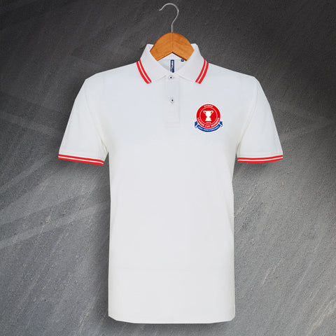 Stoke Football Polo Shirt Embroidered Tipped League Cup 1972 50th Anniversary