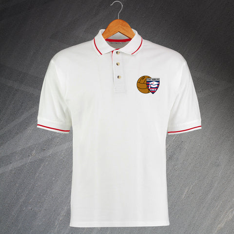 Stoke Football Polo Shirt Embroidered Contrast Stoke Ramblers