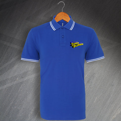 Plumber Polo Shirt Embroidered Tipped Super Plumber